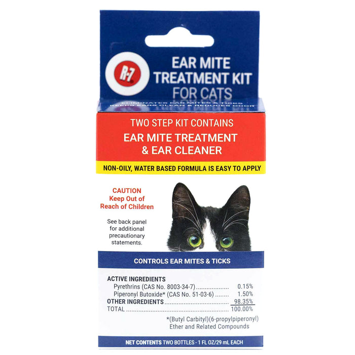 Miracle Care R-7M Ear Mite Treatment & Cleaner Kit for Cats, 1 oz
