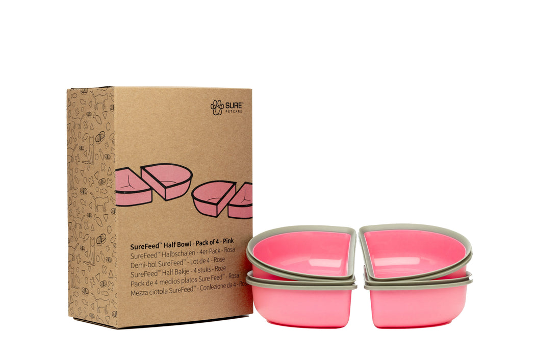 SureFeed Half Bowls, 4pk Color Pink