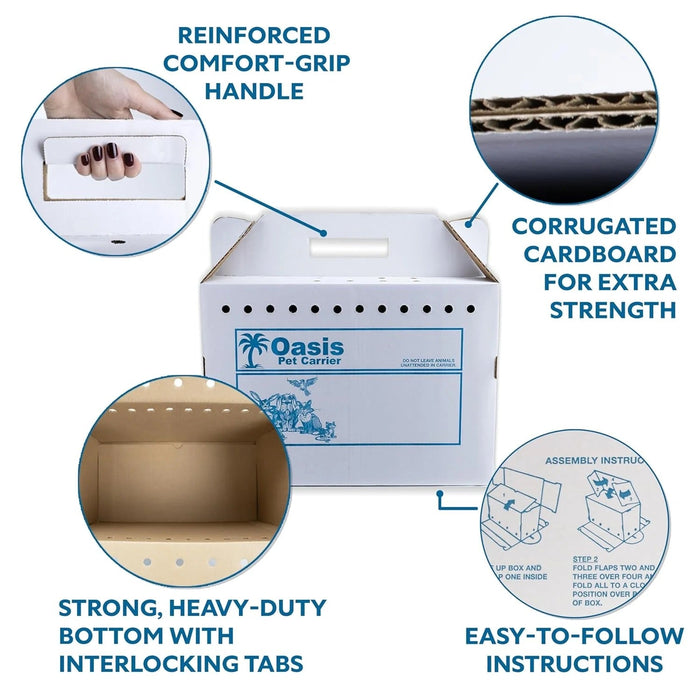 Oasis Disposable Pet Carrier, Single, Medium Color White