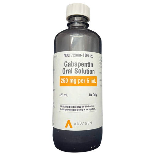 Rx Gabapentin Oral Solution 250mg/5ml, 470ml Size 470ml