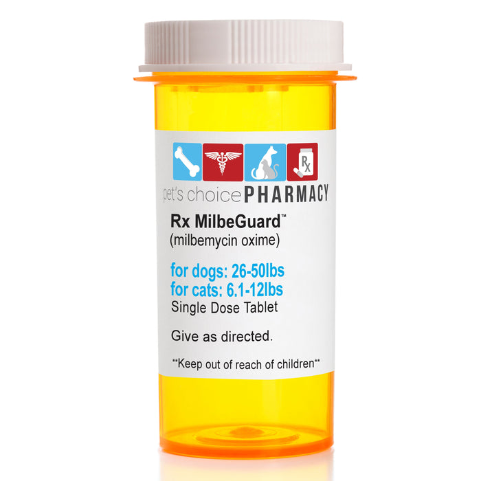 Rx Milbeguard Dog 26-50lb Cat 6.1-12lb (Purple) Single Dose Flavor Beef