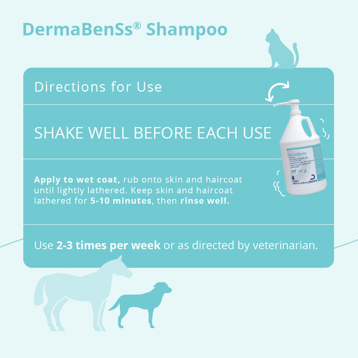DermaBenSs Medicated Antimicrobial Shampoo for Dogs, Cats & Horses