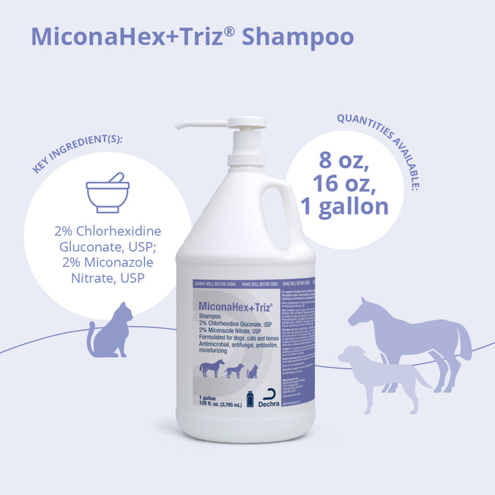 MiconaHex+Triz Medicated Antifungal & Antibacterial Shampoo for Dogs, Cats & Horses