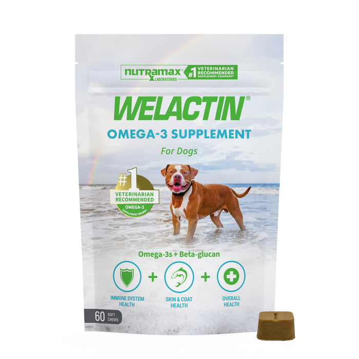 Nutramax Welactin Daily Omega-3 Supplement For Dogs, 60 Soft Chews