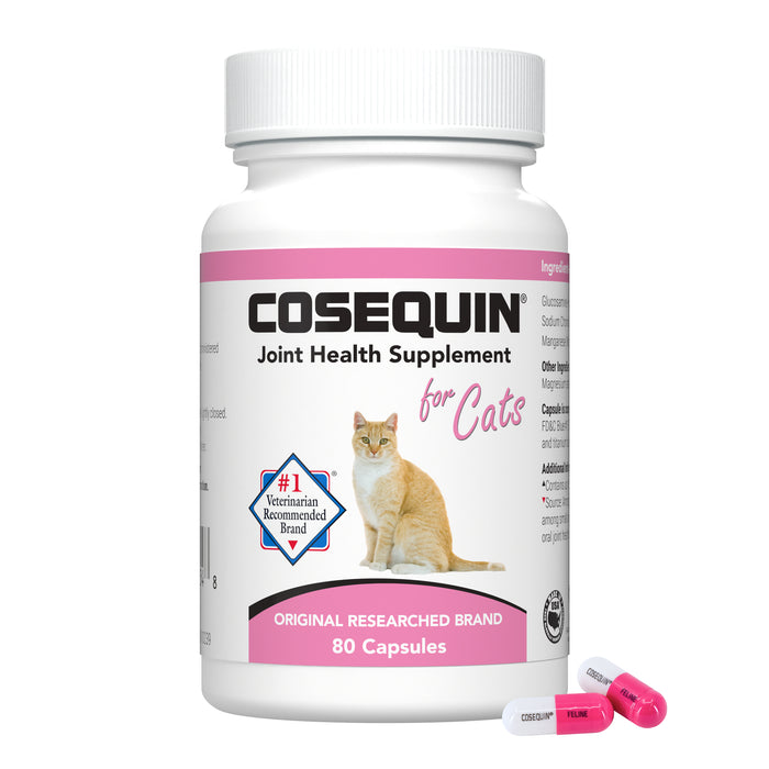 Nutramax Cosequin Joint Health with With Glucosamine and Chondroitin Supplement for Cats, 80 Capsules