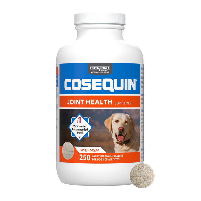 Nutramax Cosequin Maximum Strength Joint Health Plus MSM Supplement for Dogs, Chewable Tablets