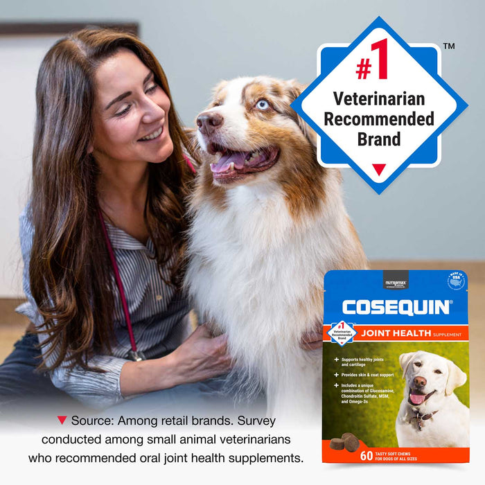 Nutramax Cosequin Joint Health Supplement for Dogs - With Glucosamine, Chondroitin, MSM, and Omega-3's