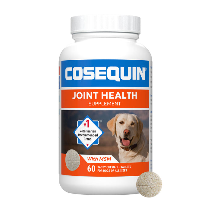 Nutramax Cosequin Maximum Strength Joint Health Plus MSM Supplement for Dogs, Chewable Tablets