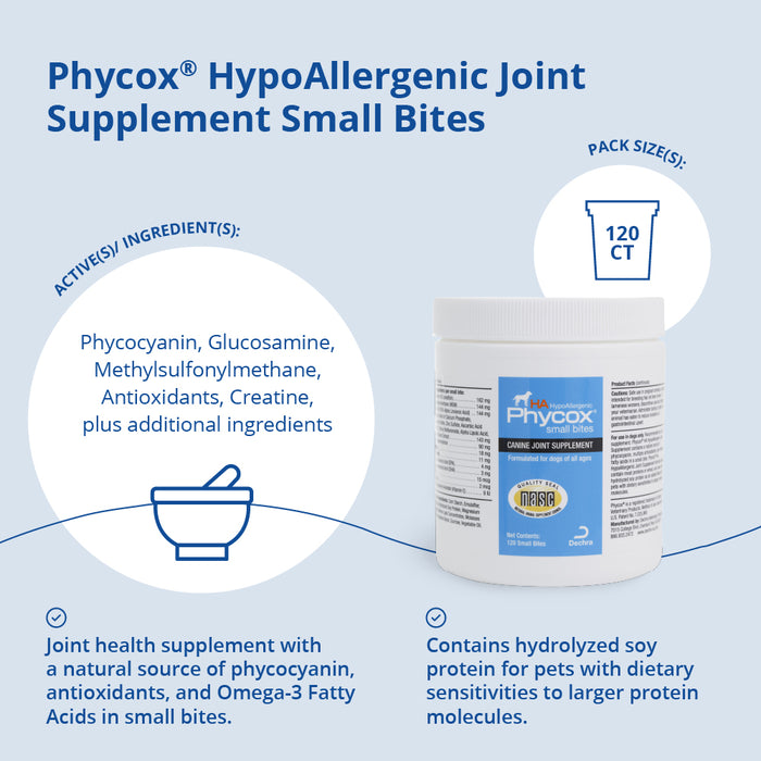 Phycox HA (Hypo-Allergenic) Small Bites for Dogs, 120 ct