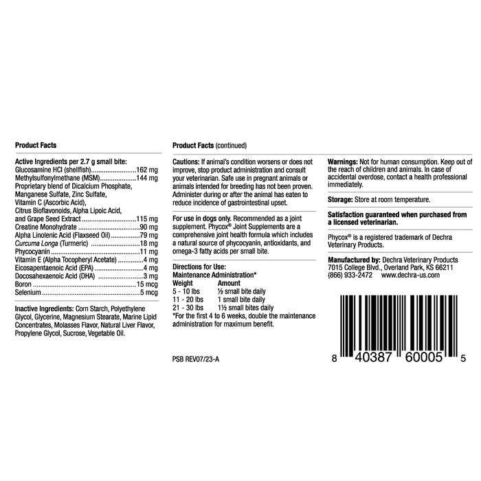 Phycox Small Bites Canine Joint Supplement, 120 ct