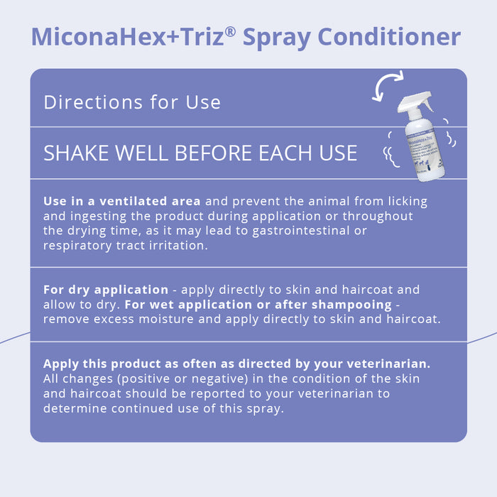 Miconahex+Triz Medicated Antimicrobial Spray Conditioner for Dogs, Cats, and Horses