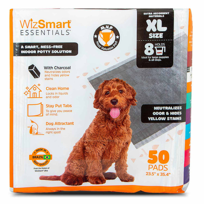 WizSmart Essentials Pads with Charcoal, XL, 50 ct