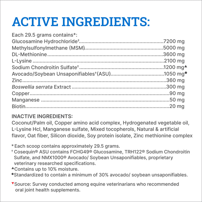 Nutramax Cosequin ASU Joint & Hoof Pellets Joint Health Supplement for Horses