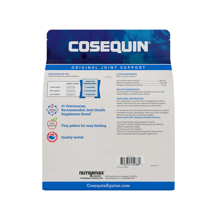 Nutramax Cosequin Original Pellets Joint Health Supplement for Horses, 910 Grams