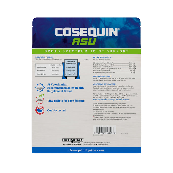 Nutramax Cosequin ASU Pellets Joint Health Supplement for Horses, 1420g