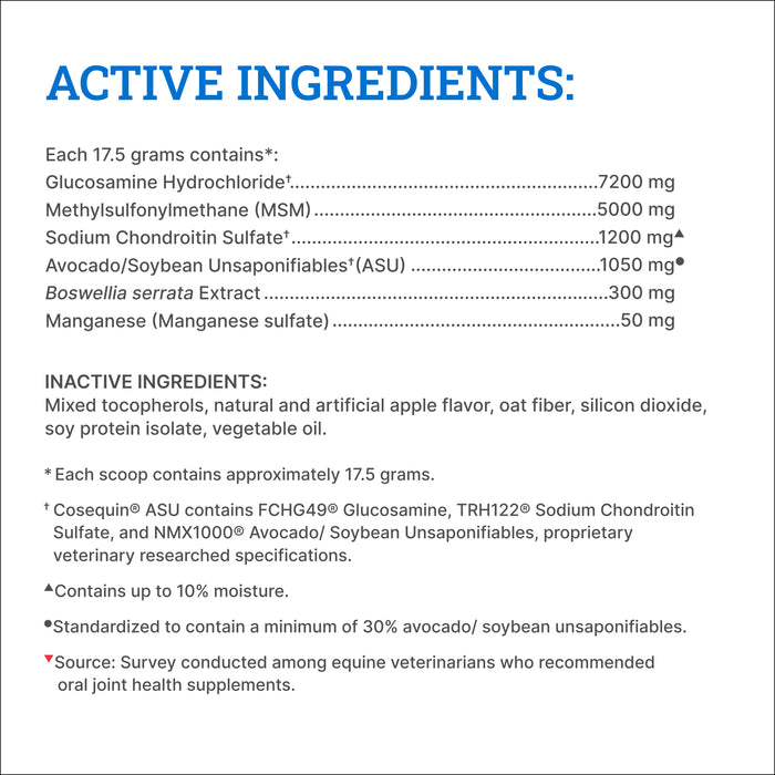 Nutramax Cosequin ASU Pellets Joint Health Supplement for Horses, 1420g
