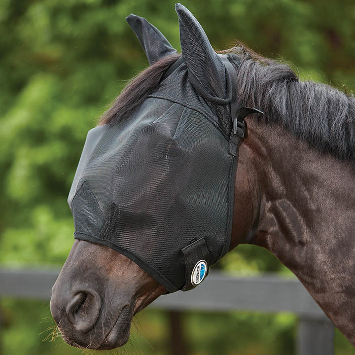Weather Beeta ComFITec Double Dart Deluxe Fly Mask w/Ears & Nose Color Black