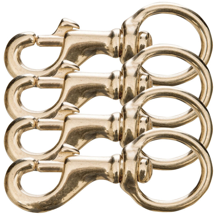 Round Eye Solid Brass Bolt Snap, 1' x 3 1/2', 4 pk - 