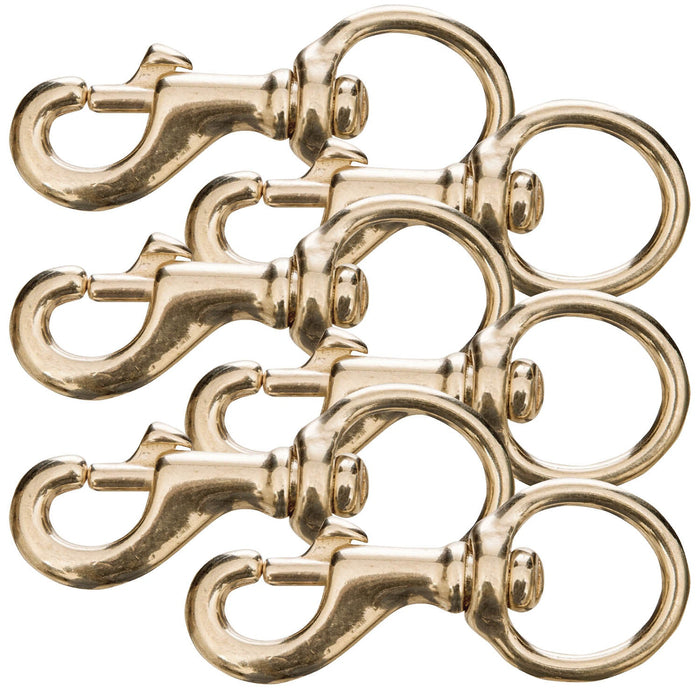 Round Eye Solid Brass Bolt Snap, 1' x 3 1/2', 6 pk - 