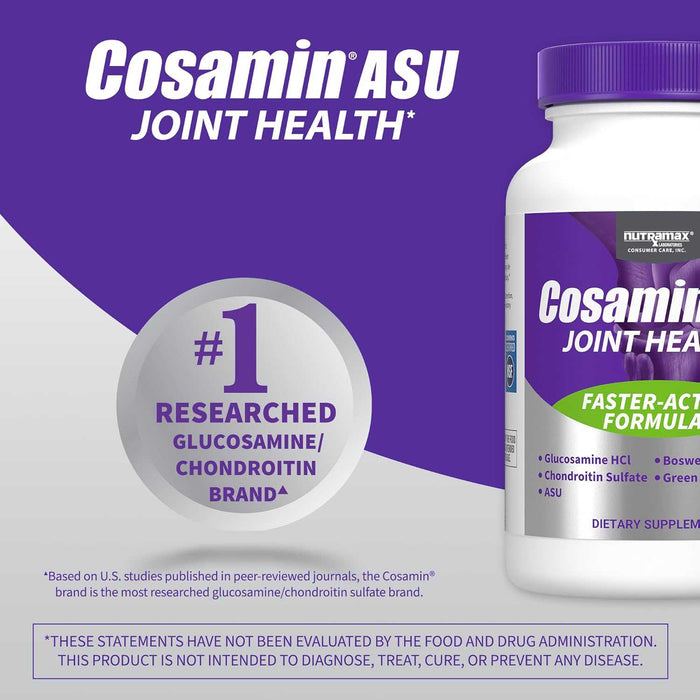 Nutramax Cosamin ASU Joint Health Supplement with Glucosamine, Chondroitin & ASU for Men’s & Womens Joint Health, 230 Capsules Size 230