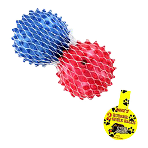 3" Rubber Spike Dog Balls, 2 pk - KL22U - Assorted - 3" - 2pk - 1