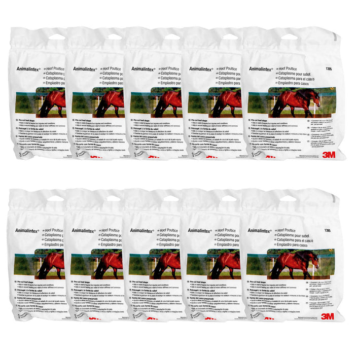 3M Animalintex Hoof Poultice Pads for Horses - T2A1-10 - 10 Pack (30 Pads) - 8" x 16" - 5