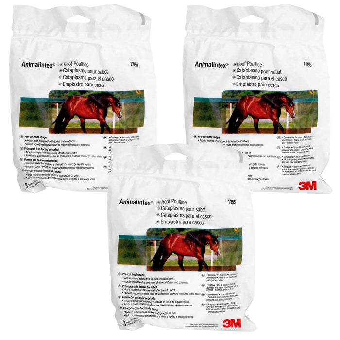 3M Animalintex Hoof Poultice Pads for Horses - T2A1-3 - 3 Pack (9 Pads) - 8" x 16" - 2