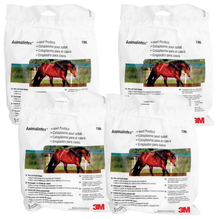 3M Animalintex Hoof Poultice Pads for Horses - T2A1-4 - 4 Pack (12 Pads) - 8" x 16" - 3