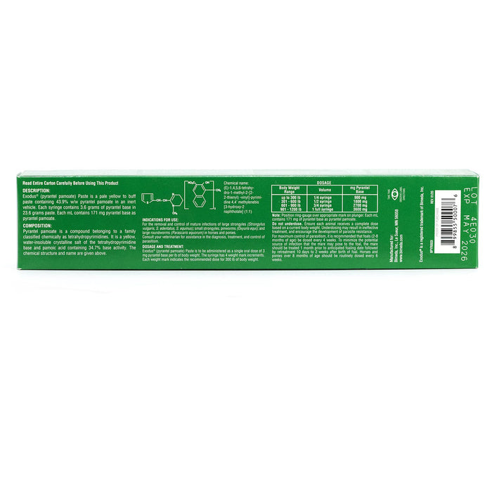 Exodus Pyrantel Pamoate Horse Dewormer Paste