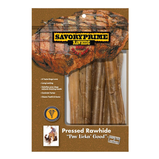 5" Pressed Beef Rawhide Roll Dog Chews, Natural, 5 Pack - 031SP-00024 - 5" - 5 pk - 1