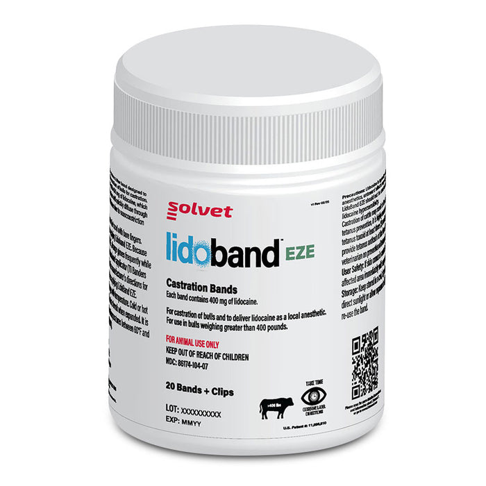 EZE Bloodless Cattle Band Castrator with Lidobands EZE + Clips, 20 ct