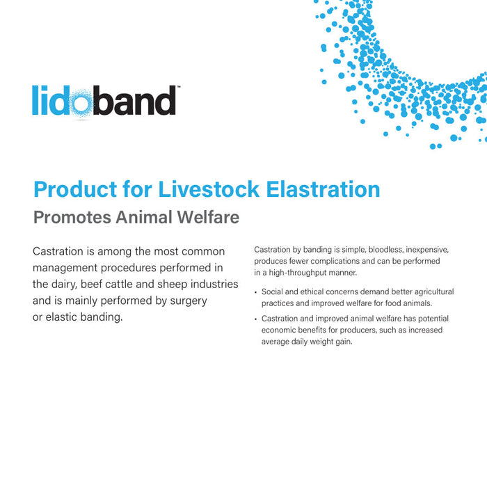 Tri-Band Bander Castration Kit with Lidoband Tri Pain-Relief Lidocaine Bands for Cattle
