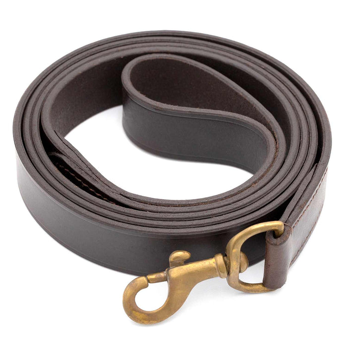 Jeffers Flat Leather Dog Leash with Hand Strap Handle, 6'L
