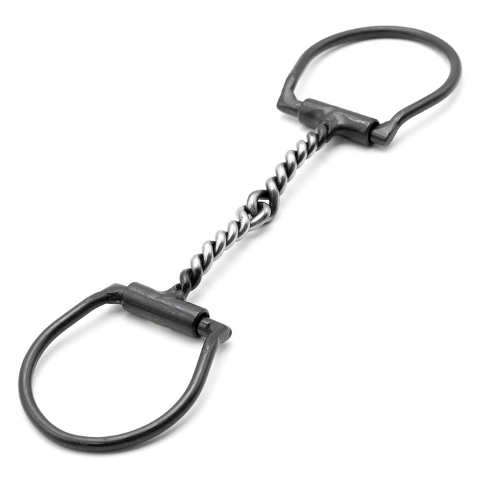 Jeffers Black Steel Offset Dee Horse Bit, Snaffle Mouth