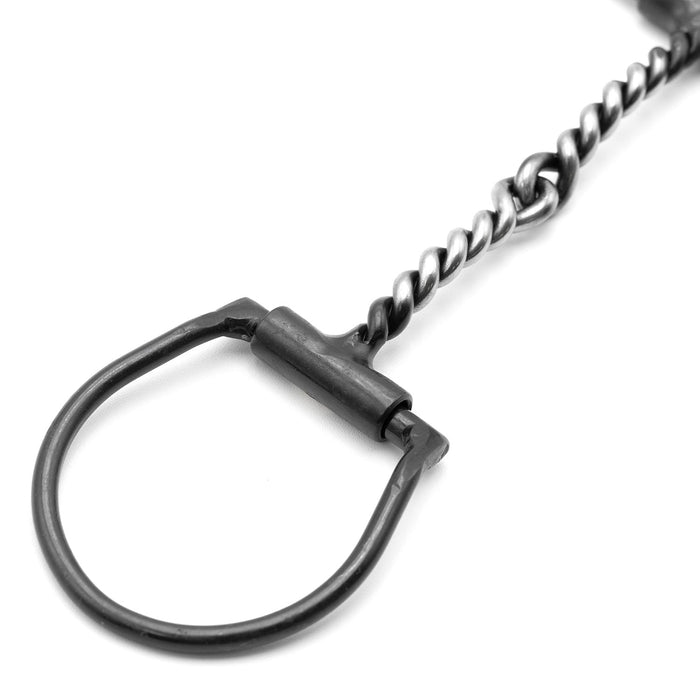 Jeffers Black Steel Offset Dee Horse Bit, Snaffle Mouth