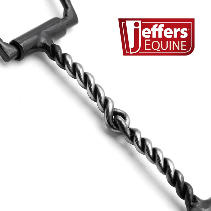 Jeffers Black Steel Offset Dee Horse Bit, Snaffle Mouth