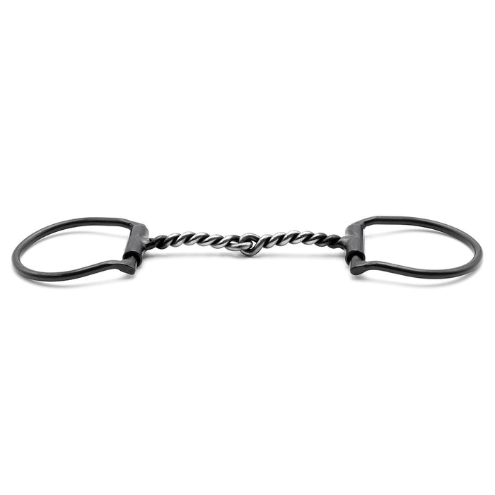 Jeffers Black Steel Offset Dee Horse Bit, Snaffle Mouth