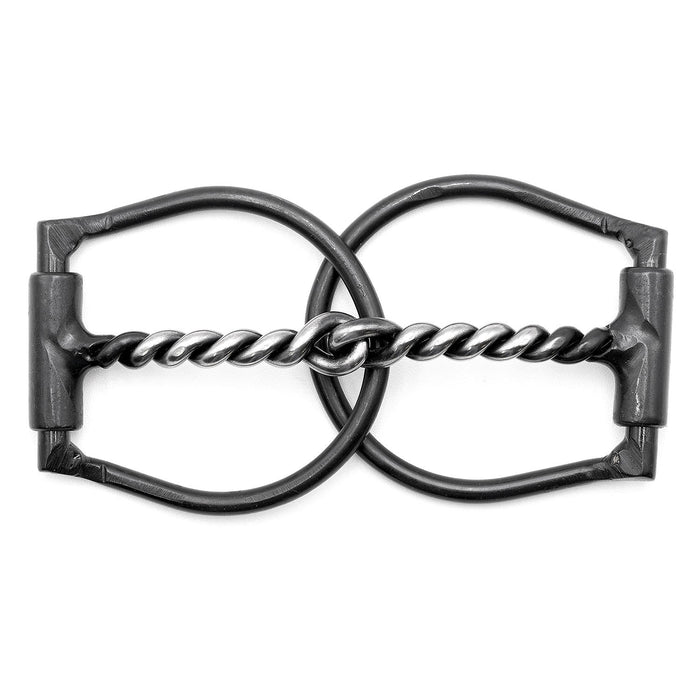 Jeffers Black Steel Offset Dee Horse Bit, Snaffle Mouth