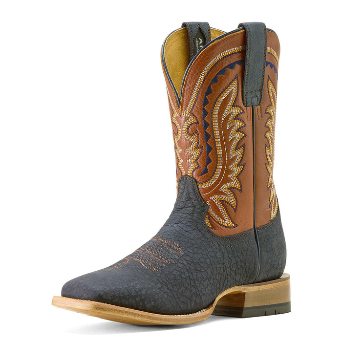 Ariat Mens Rock Ridge Wide Square Toe Western Boot Color Navy Bison