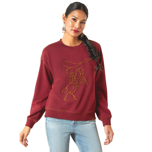Ariat Womens Lasso Sweatshirt, Color Cabernet
