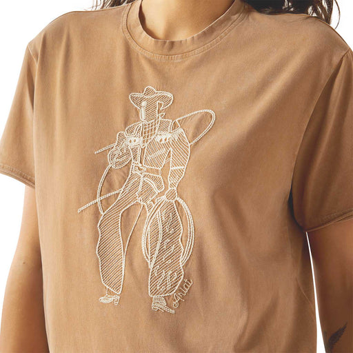 Ariat Womens Buckaroo Embroidered T-Shirt Color Toasted Coconut