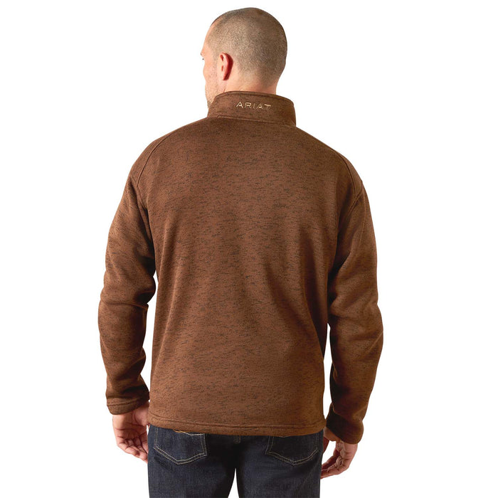 Ariat Mens Caldwell 1/4 Zip Pullover Sweater Color Brown