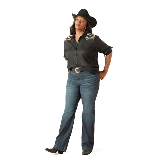 Ariat Womens Frazey High Rise Slim Trouser Jeans Color blue