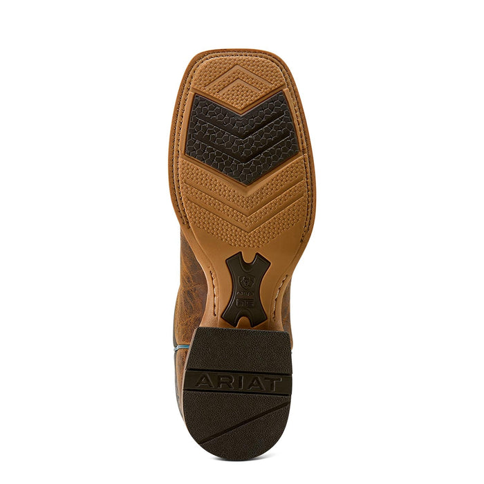 Ariat Mens Cowhand Wide Square Toe Cowboy Boot, Smoked Tan Color Brown