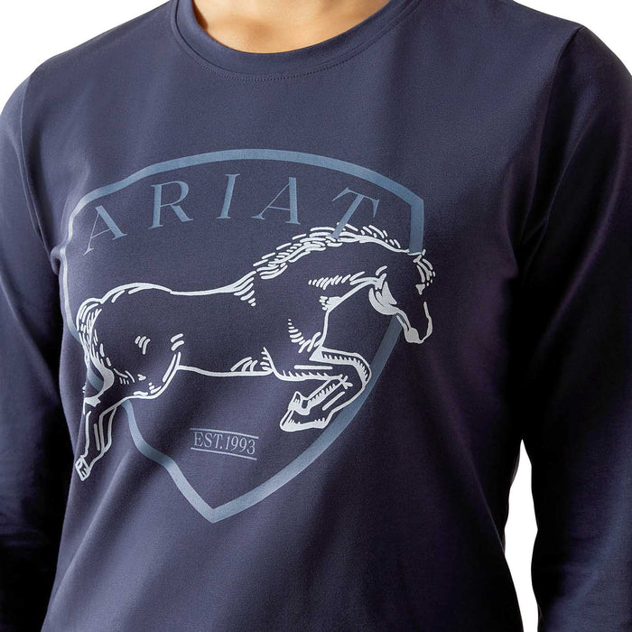 Ariat Youth Happy Long Sleeve Shirt Color Navy