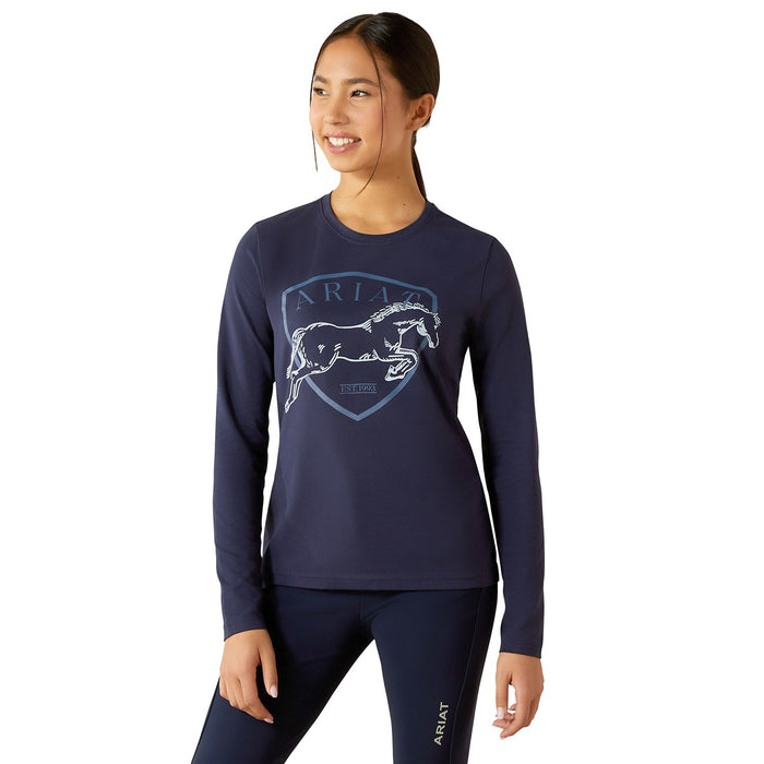 Ariat Youth Happy Long Sleeve Shirt Color Navy