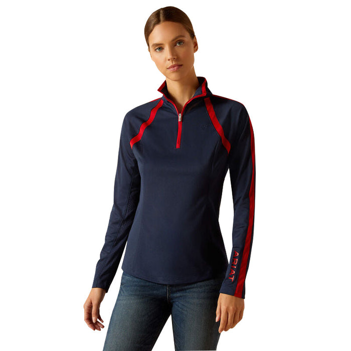 Ariat Womens Sunstopper 3.0 1/4 Zip Baselayer Color Navy