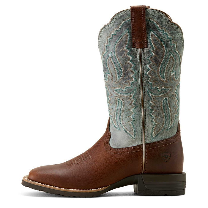 Ariat Womens Hybrid Ranchwork Wide Square Toe Western Boot, 6 Color Brown