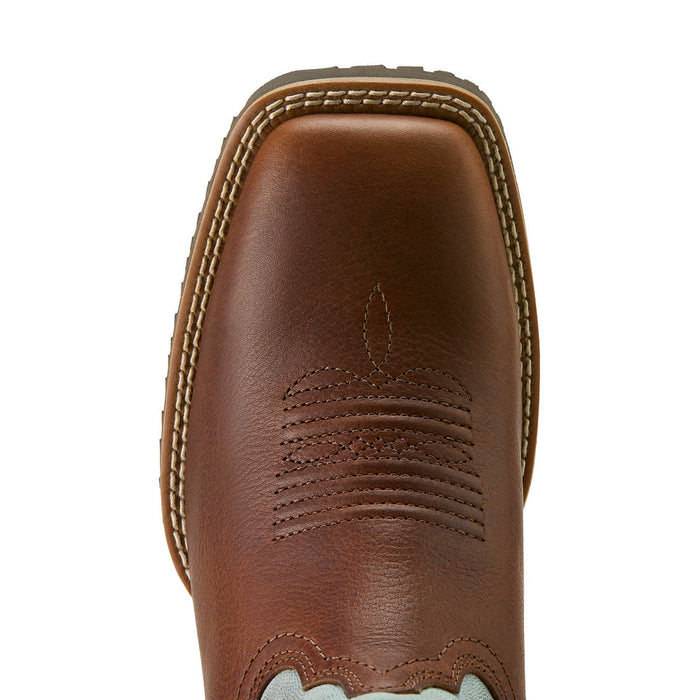 Ariat Womens Hybrid Ranchwork Wide Square Toe Western Boot, 6 Color Brown