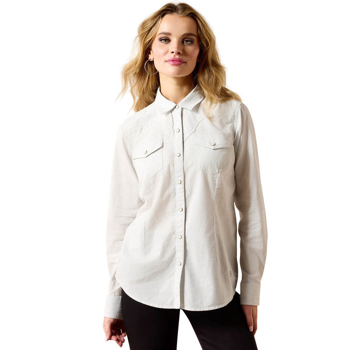 Ariat Womens Stella Western Snap Shirt Color White
